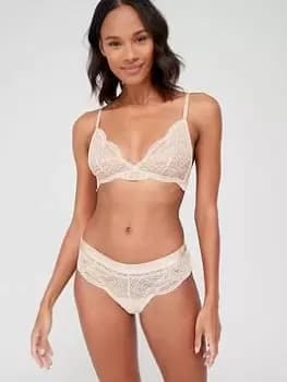 Tommy Hilfiger Unlined Triangle Bralette - Beige, Beige, Size XS, Women