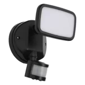 Zinc LYNN LED PIR Security Spotlight 10W Cool White Black