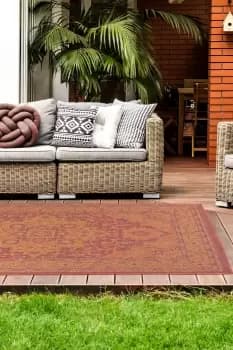 Persian Outdoor Rug - Size: 120x170cm - Red - Print