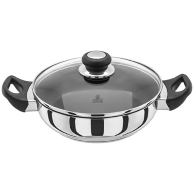 Judge Vista Non-Stick Shallow Casserole With Shatterproof Glass Lid 24Cm - Silver