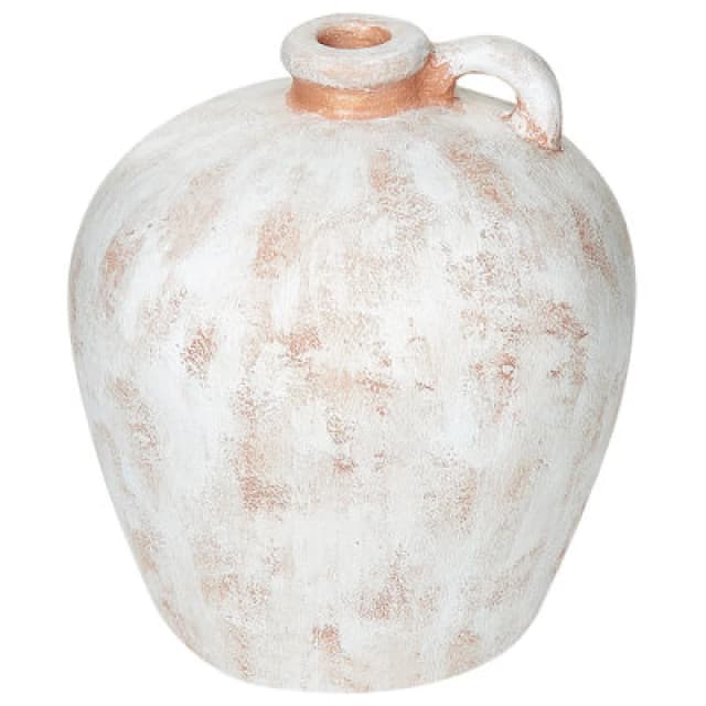 Beliani Decorative Vase Ipoh Ceramic 30 Cm Off-White