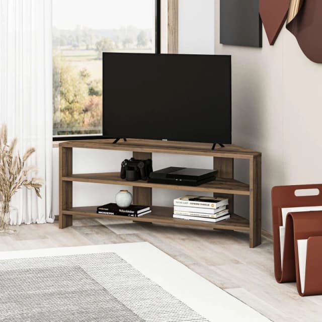 Decortie Corner TV Unit Up To 32" Tvs 36X110X45Cm Particleboard Dark Oak Effect, Brown 8683628012314