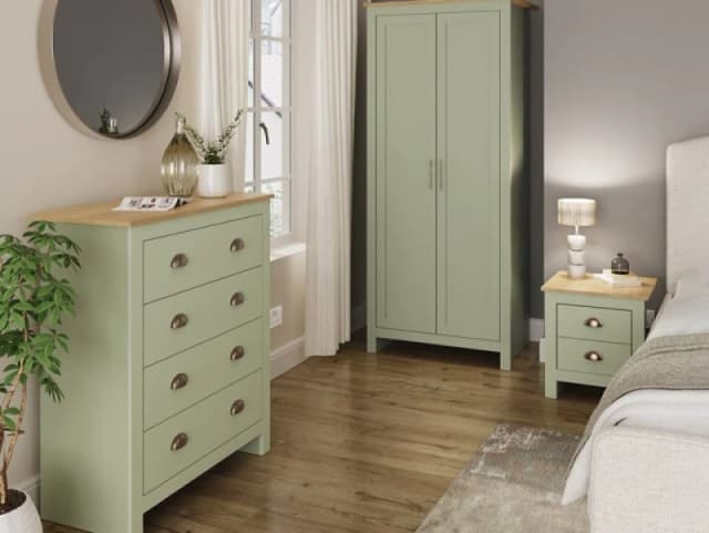 GFW GFW Lancaster 3 Piece 2 Door Wardrobe Set - Sage