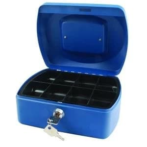 Q-Connect Cash Box 8" Blue KF02623