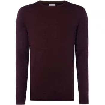 Linea Thames Crew Neck Merino Jumper - Burgundy