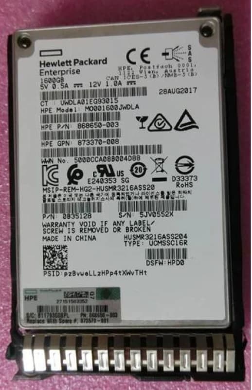 HPE 1.6 SS 12G SFF SC DS MU SSD