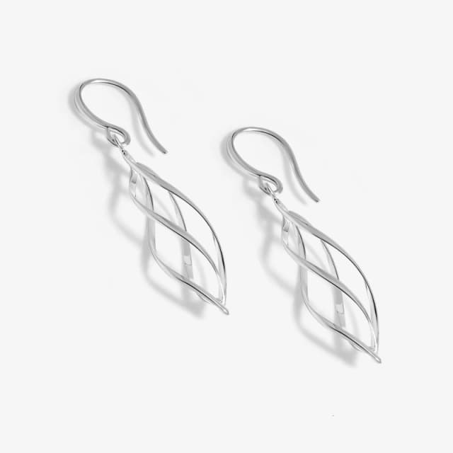 Simply Silver Sterling Silver 925 Polished Spiral Drop Earrings Silver female