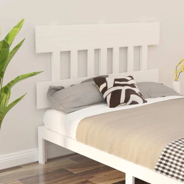 VIDAXL Bed Headboard White 143.5x3x81cm Solid Wood Pine Vidaxl 8720287010029