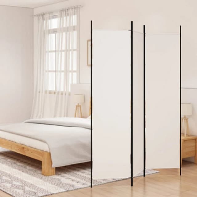 Vidaxl 3-panel Room Divider White 150X200 Cm Fabric, White 350178