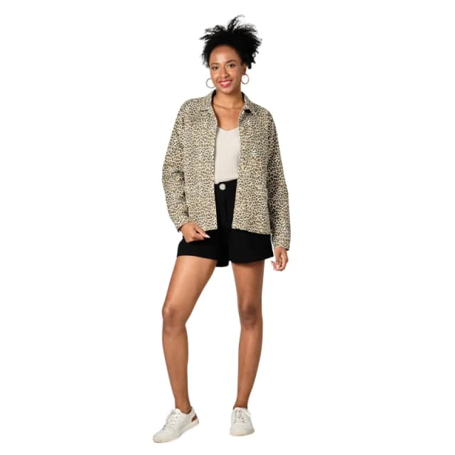 F.A.M. Paris Womens denim jacket F.A.M. Paris Vivian Leopard Marron Female XS