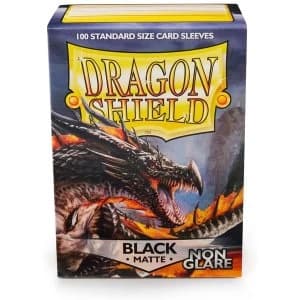 Dragon Shield Black Matte NonGlare Standard Card Sleeves - 100 Sleeves