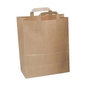 Brown Paper Carrier Bags Looped Top Handle Pack of 250