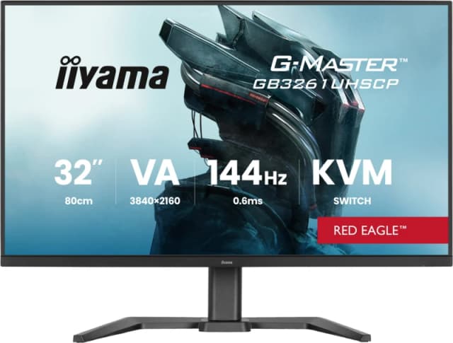 iiyama G-Master GB3261UHSCP 32" 4K Ultra HD 144Hz 0.6ms Freesync Premium USB-C Height Adjustable Gaming Monitor GB3261UHSCP-B1