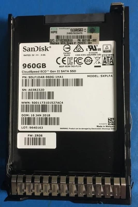 HPE *Non Cancellable/Non Returnable (NCNR)* DRV SSD 960GB SFF SATA MU