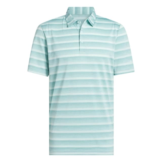 adidas Mens 2 colour Stripe Short Sleeve Performance Polo Shirt MntT/SFlsh Aqua male M
