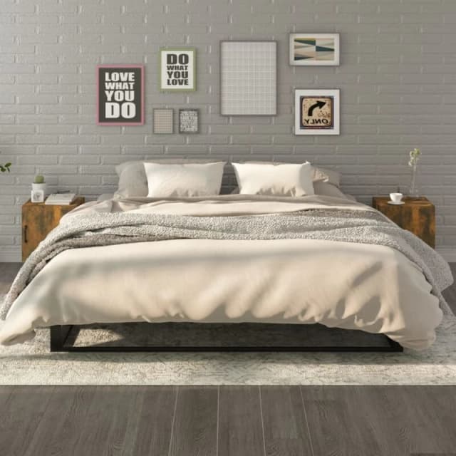 VIDAXL Bedside Cabinets 2 pcs Smoked Oak Engineered Wood Vidaxl 8720286973264