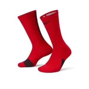 nike ELITE CREW SOCKS, UNIVERSITY RED/BLACK/BLACK