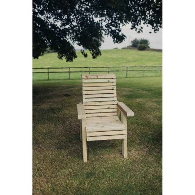 Churnet Valley Garden Furniture Ltd Single Chair - Wood - Set of Waterproof Cushions Included in Brown Brown Unisex