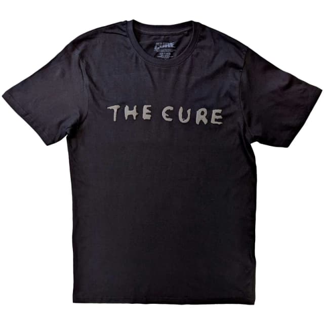 The Cure Mens Logo Hi-Build T-Shirt in Black Size: Large Black Male L