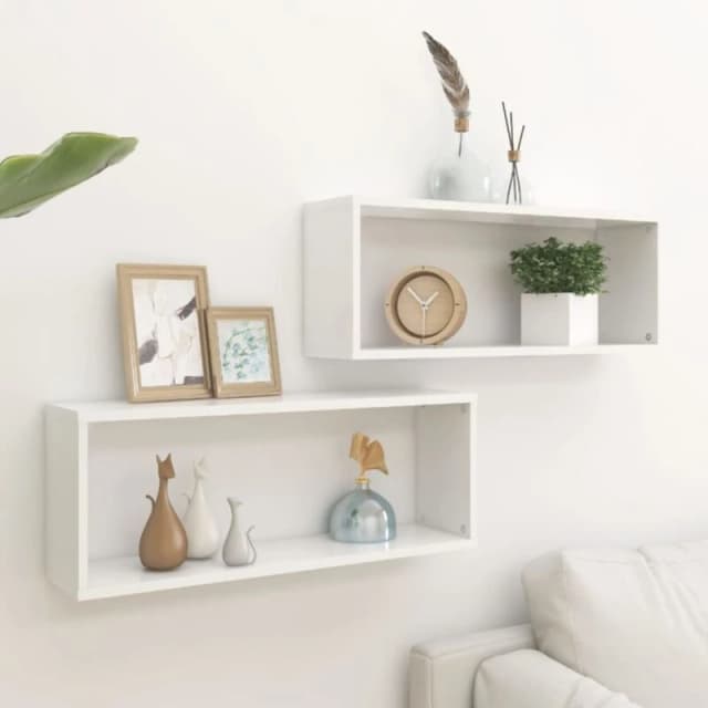 VIDAXL Vidaxl - Wall Cube Shelf 2 pcs White 60x15x23cm Engineered Wood 8720286595510