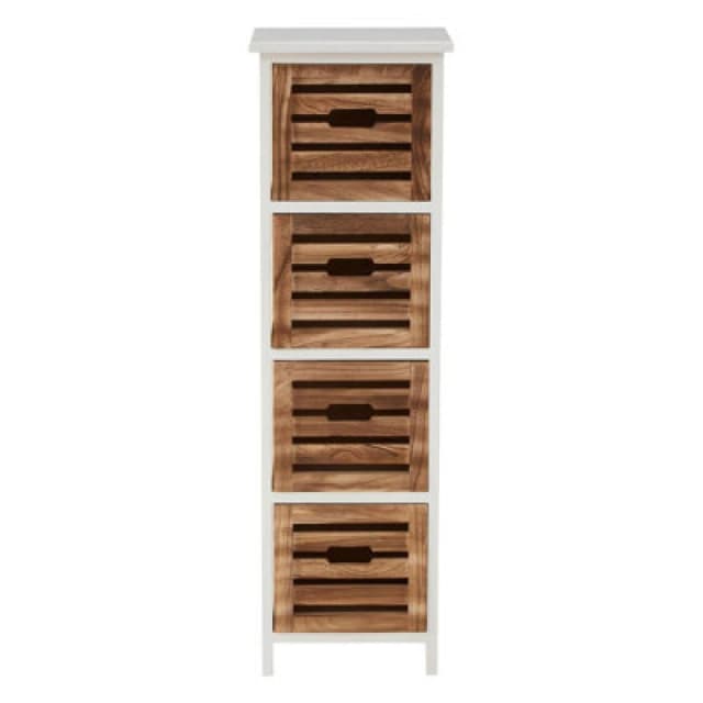 Premier Housewares Portsmouth 4 Drawer Chest, Natural Wood, Delivered Fully Assembled Natural