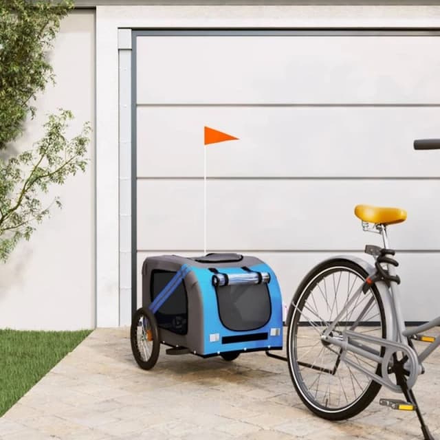 VIDAXL Vidaxl - Pet Bike Trailer Blue and Grey Oxford Fabric and Iron 93883
