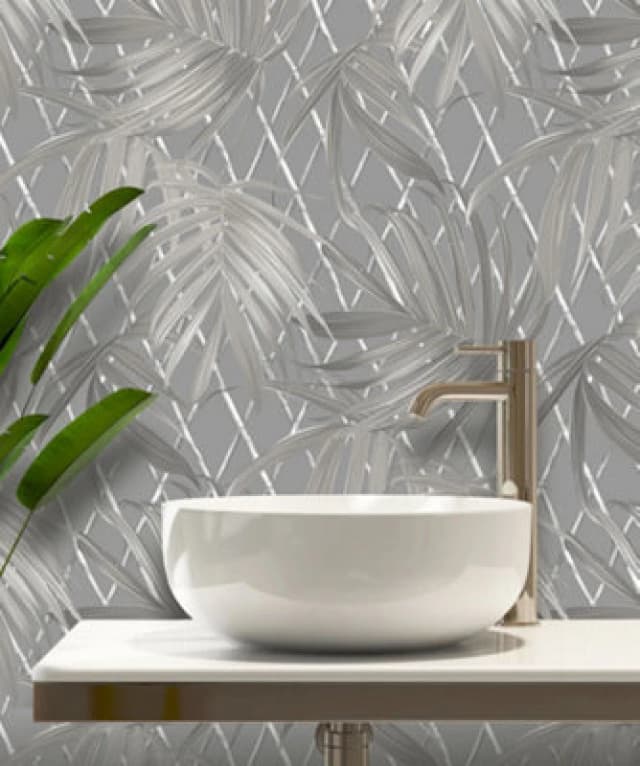 Rasch Paradise Palm Luxury Heavyweight Vinyl - Grey