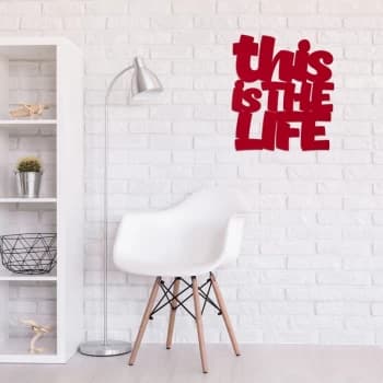 Life - Red Red Decorative Wooden Wall Accessory