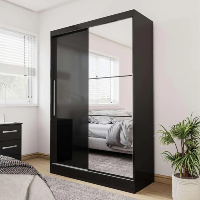 Birlea Lynx 2 Door Sliding Wardrobe Black unisex Black