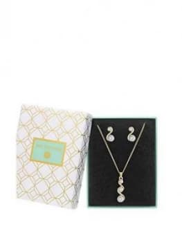 Jon Richard Gold Crystal Twist Pendant and Earring Set
