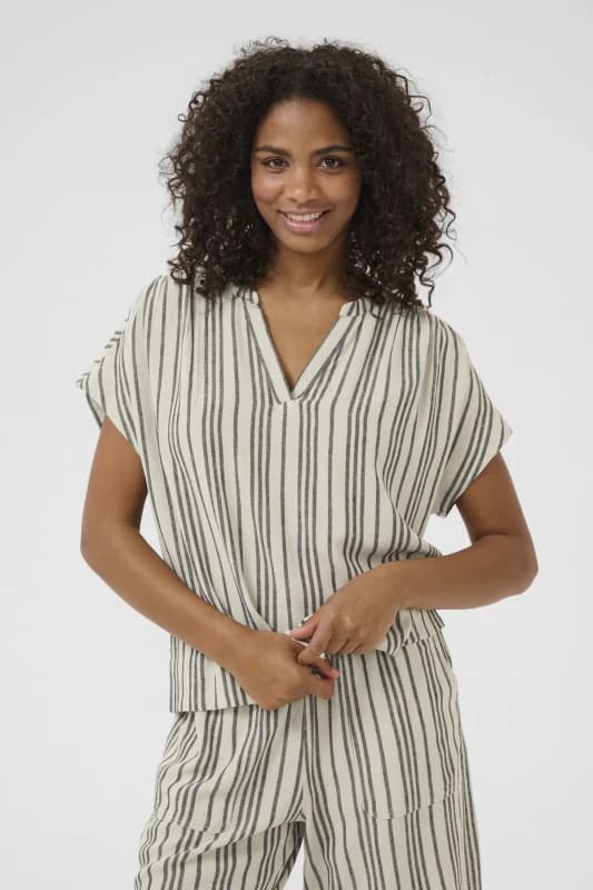 Kaffe Womens KAmilia Wing Short Sleeve Blouse in Off-White Size: 12 Off-White Female 12