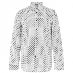 Diesel Long Sleeve Micro Print Shirt - 100 White