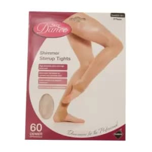 Silky Womens/Ladies Dance Shimmer Stirrup Tights (1 Pair) (Small (4ft11a-5ft4a)) (Light Toast)