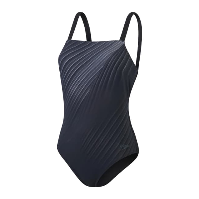 Speedo Womens Spdscu One Piece Swimsuit Black/Grey female 32 (S)