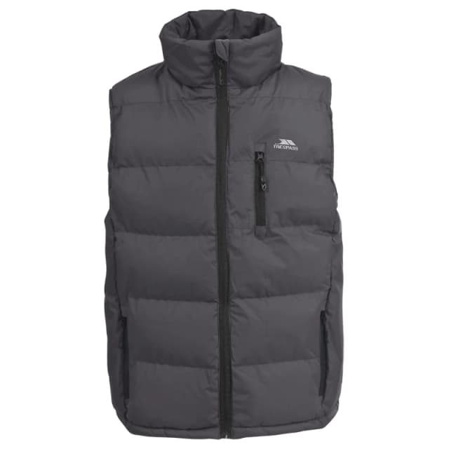 Trespass Trespass Men Clasp Padded Gilet Bodywarmer in Dark Grey Size: Small Dark Grey S Male 5054752061982