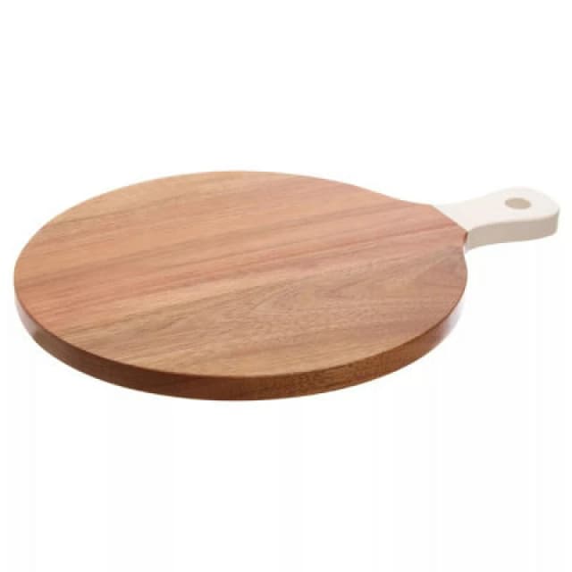 Orsina Acacia Wood Chopping And Serving Board, Durable Cream Handle Cutting Board For Kitchen