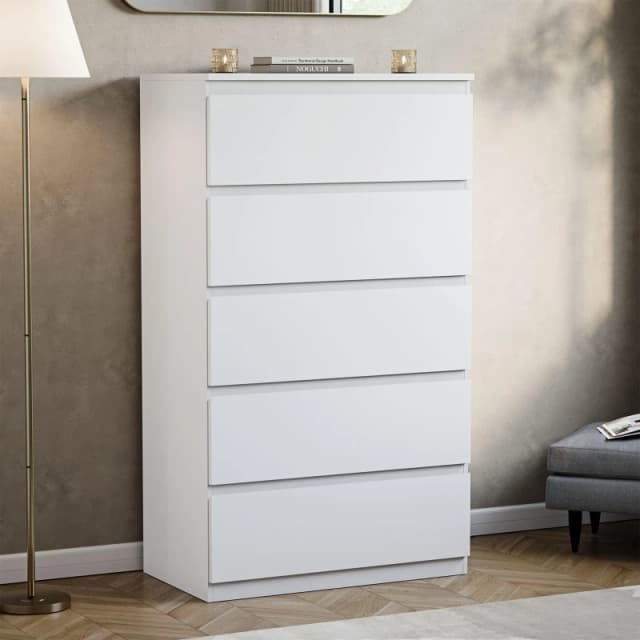 Lassic Vida Designs Denver 5 Drawer Chest White unisex 5 Drawers