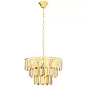 Netlighting Erseka 5 Lamp Pendant Ceiling Light Brass
