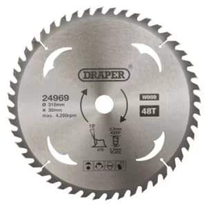 Draper TCT Circular Saw Blade for Wood, 315 x 30mm, 48T