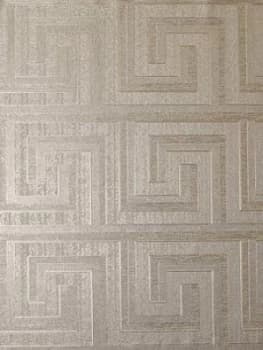Arthouse Greek Key Foil Wallpaper ; Champagne