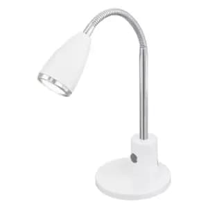 Table Lamp Colour White Chrome Steel Rocker Switch Bulb GU10 1x3W Included