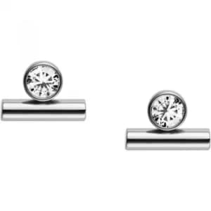 Ladies Fossil Silver Plated Glitz Earrings