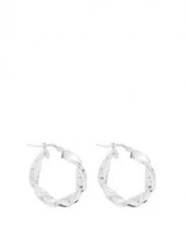 Simply Silver Sterling Silver Polished Twist Hoop Earrings