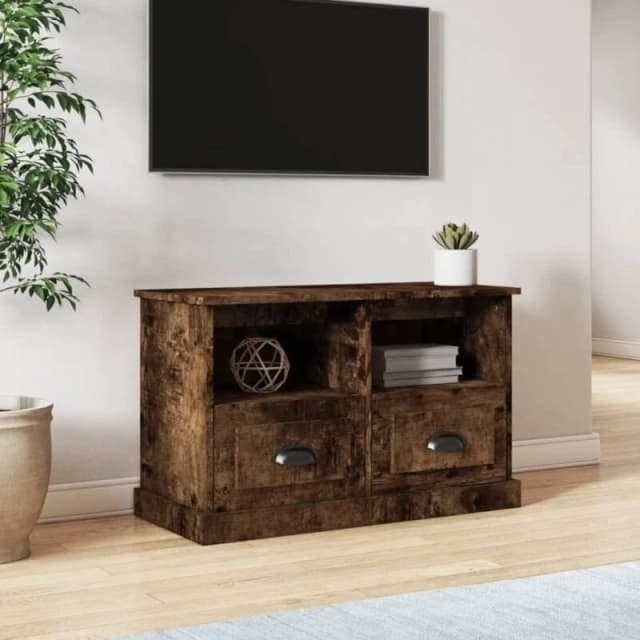 VIDAXL TV Cabinet Smoked Oak 80x35x50cm Engineered Wood Vidaxl 8720845791759