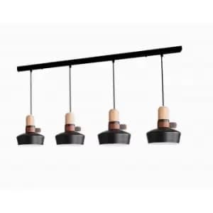 Larissa Lighting - Larissa Radnevo Ceiling Pendant Bar Light 4x E27 Max 40W Black