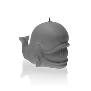 Gray Matt Whale Candle