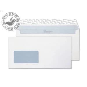 Blake Premium Office DL 120gm2 Woven Peel and Seal Window Wallet Envelopes Ultra White Pack of 500