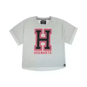 Harry Potter Womens/Ladies Hogwarts Alumni Cropped T-Shirt (L) (Grey)