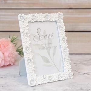 4" x 6" - SOPHIA? White Floral Resin Photo Frame