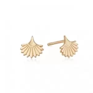 Palm Fan Stud 18ct Gold Plated Earrings WE05_GP